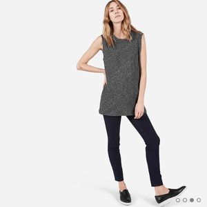Everlane Dark Heathered Grey Wool Blend Sleevless Large Armhole Tank Top